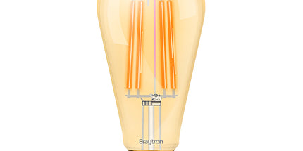 Llambë LED Filament Vintage Amber Braytron BB46-00620 ST64 E27 6W, 2200K dritë shumë e ngrohtë, 540 lumen, dekorative – Braytron Shqipëri