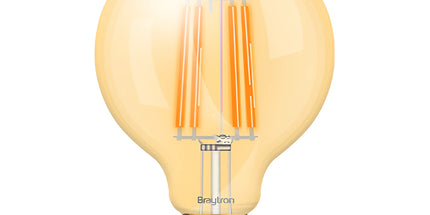 Llambë LED Filament Vintage Amber Braytron BB47-00620 G95 E27 6W, 2200K dritë shumë e ngrohtë, 540 lumen, dekorative – Braytron Shqipëri