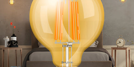 Llambë LED Filament Vintage Amber Braytron BB47-00620 G95 E27 6W, 2200K dritë shumë e ngrohtë, 540 lumen, dekorative – Braytron Shqipëri