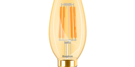 Llambë LED Filament qiri Amber Braytron BB36-00410 C35 E14 4W, 2200K dritë shumë e ngrohtë, 360 lumen, dekorative – llampa Braytron Shqipëri
