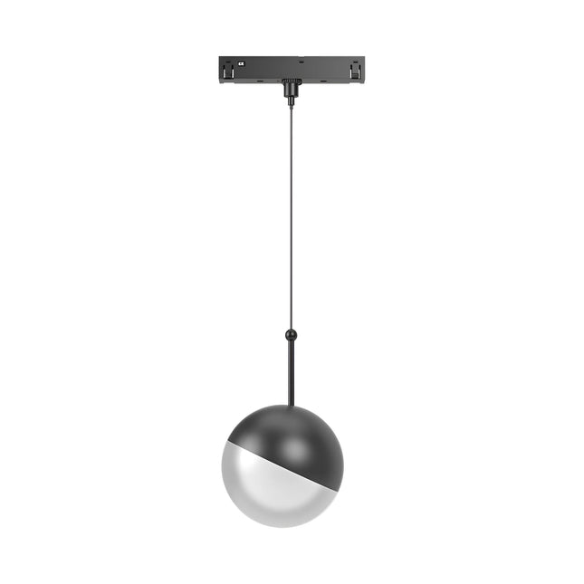 Llambë varëse LED për shinë magnetike Braytron BD62-00401, 7W 48V, dritë e ngrohtë 3000K, 610 lumen, CRI ≥90, dizajn sferik i zi – Braytron Shqipëri