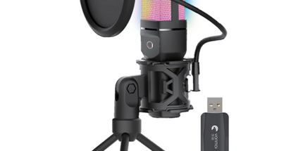 Mikrofon wireless Yanmai SF-777W 2.4G me RGB dhe ANC noise-canceling, ideal për gaming, streaming dhe podcast.