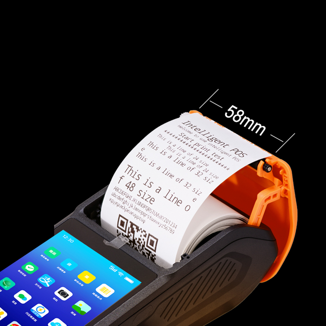 Printer Faturash portativ Q6 me printer termik të integruar, Android 11, NFC, WiFi, Bluetooth, procesor 4-Core, 2GB RAM, 32GB memorie dhe bateri 3200mAh, ideal për markete, restorante, farmaci, korrierë dhe biznese në Shqipëri.