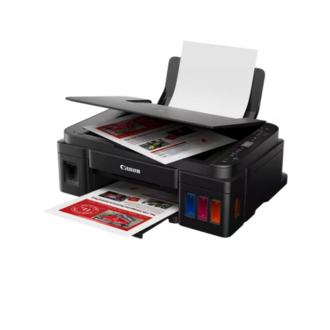 Printer multifunksional Canon PIXMA G3410 me WiFi, sistem MegaTank me bojë të rimbushshme, printim, skanim dhe fotokopje, rezolucion deri në 4800×1200 dpi, ideal për shtëpi, zyra, shkolla dhe biznese në Shqipëri.