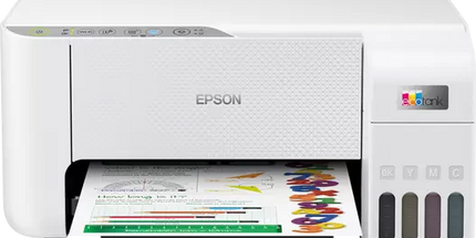 Printer multifunksional Epson EcoTank L3256 me WiFi, WiFi Direct, skaner dhe fotokopje, sistem EcoTank me rezervuar boje të rimbushshëm, printim deri në 5760×1440 dpi, ideal për shtëpi, zyra, shkolla dhe biznese në Shqipëri.
