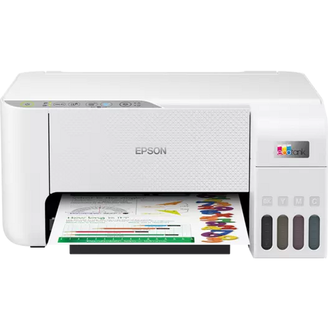 Printer multifunksional Epson EcoTank L3256 me WiFi, WiFi Direct, skaner dhe fotokopje, sistem EcoTank me rezervuar boje të rimbushshëm, printim deri në 5760×1440 dpi, ideal për shtëpi, zyra, shkolla dhe biznese në Shqipëri.