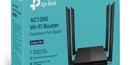 Router WiFi Dual Band AC1200 MU-MIMO TP-Link Archer C64, 867Mbps 5GHz + 400Mbps 2.4GHz, 4 antena, Beamforming, Smart Connect dhe Access Point Mode.     Archer C64 _ AC1200 Wireless MU…