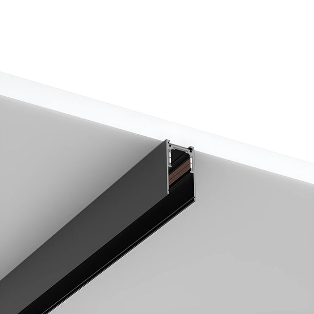 Shinë magnetike 1m 48V Braytron BY41-00211 prej alumini të zi për sistem ndriçimi magnetik Track Lighting, 1000×26.9×49.7 mm, Class III, IP20 – Braytron Shqipëri