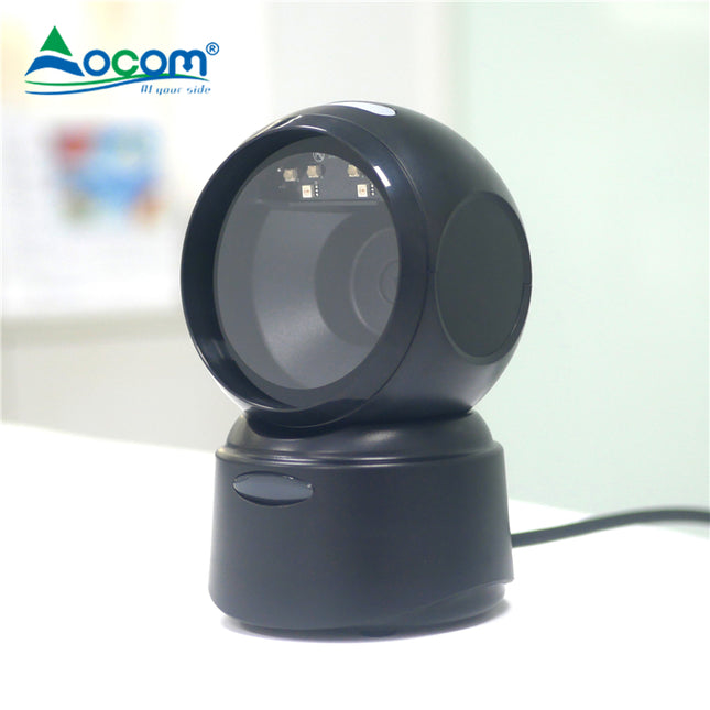 Skaner Barkodi 1D/2D Omni-Directional OCOM OCBS-T218 me sensor CMOS 640×480, rezolucion 4 mil, lidhje USB dhe lexim të barkodeve nga ekranet.     OCBS-T218 Automatic Omni-direct…
