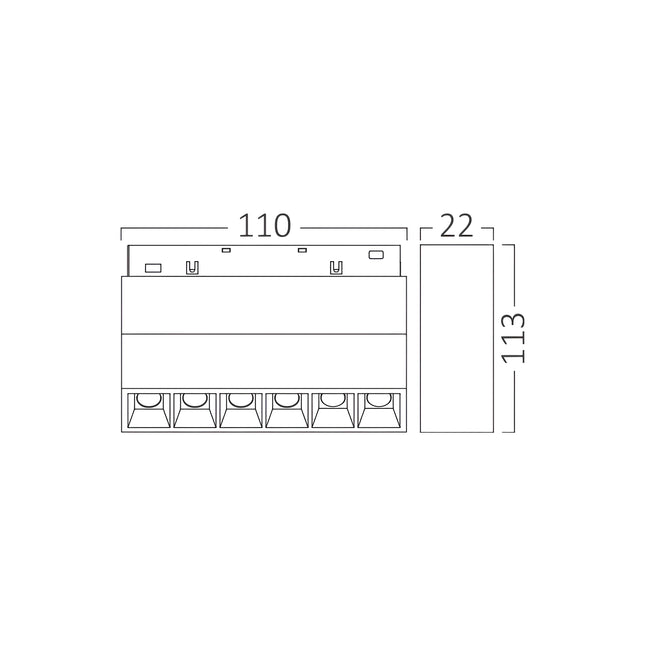 Spot LED linear për shinë magnetike Braytron BD60-03181, 6W 48V 3IN1, 440 lumen, CRI ≥90, kënd 24°, spot magnetik i zi për ndriçim Track Lighting – Braytron Shqipëri