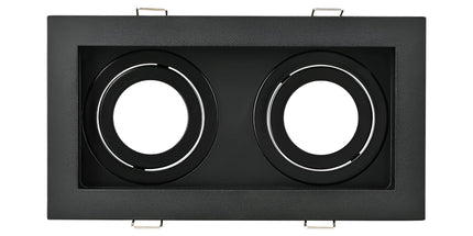 Spot dopio i integruar GU10 Braytron BH03-05031 për tavan dhe gips, i zi, për 2 llamba GU10, 185×100 mm, vrimë montimi 170×85 mm, IP20 – Braytron Shqipëri