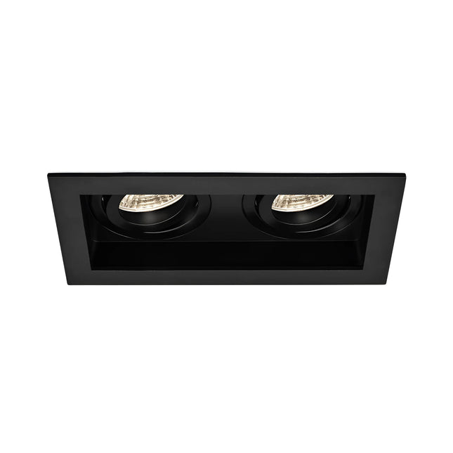 Spot dopio i integruar GU10 Braytron BH03-05031 për tavan dhe gips, i zi, për 2 llamba GU10, 185×100 mm, vrimë montimi 170×85 mm, IP20 – Braytron Shqipëri