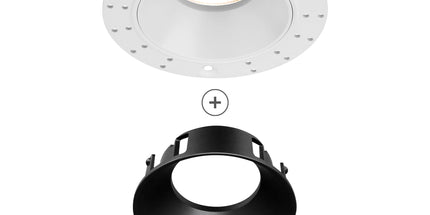 Spot i integruar GU10 Braytron BH03-00820 për tavan dhe gips, i bardhë me unazë të zezë, alumin, diametër 100 mm, vrimë montimi 72 mm, IP20 – Braytron Shqipëri