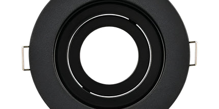 Spot i integruar GU10 Braytron BH03-05011 për tavan dhe gips, ngjyrë e zezë, trup metalik, diametër 100 mm, vrimë montimi 90 mm, IP20 – spot GU10 Braytron Shqipëri