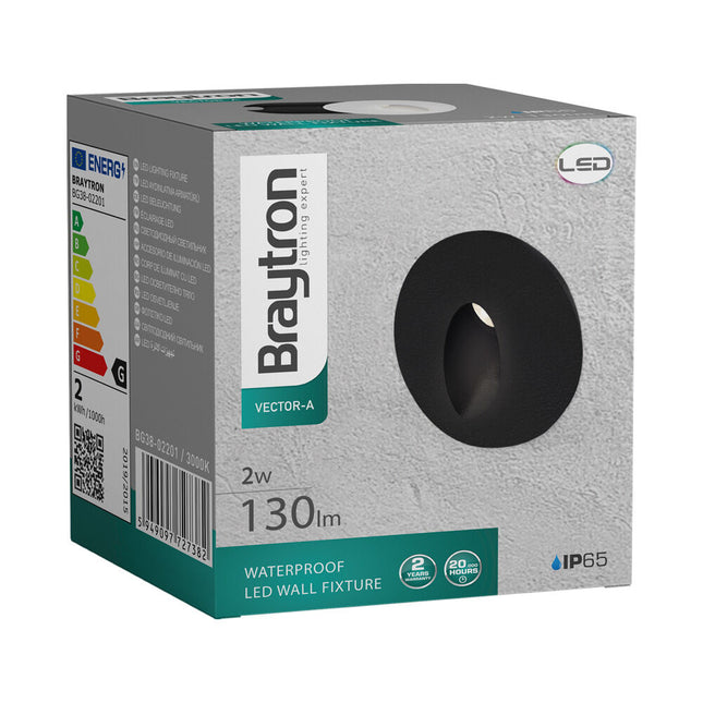 Spotlight Braytron BG38-02201 GU10 i zi alumini, recessed spotlight IP20 për ndriçim të brendshëm modern dhe efikas në Shqipëri – Braytron lighting.