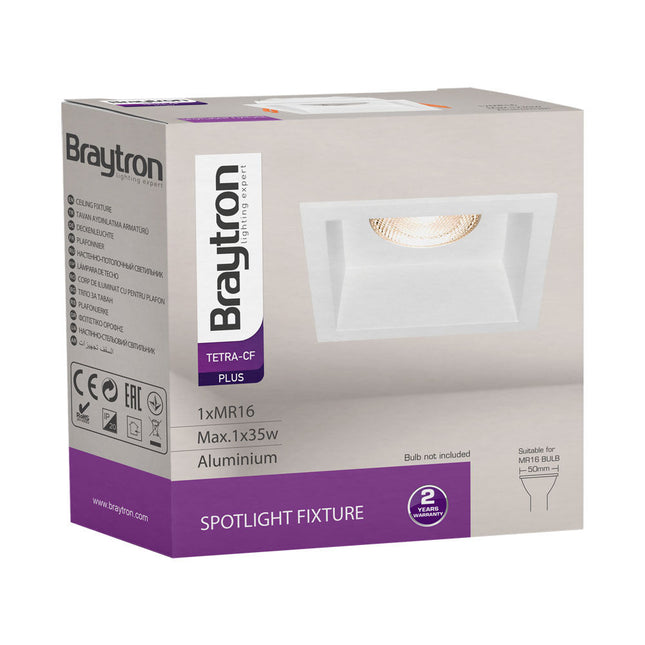 Spotlight Braytron BH03-04100 GU10 recessed ngjyrë e bardhë, alumini, IP20 – ndriçim minimalist për ambiente të brendshme në Shqipëri.