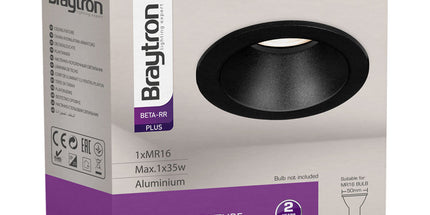 Spotlight Braytron BH03-05111 GU10 Black–Black alumini IP20, ndriçim tavanor minimal dhe modern për ambiente në Shqipëri.