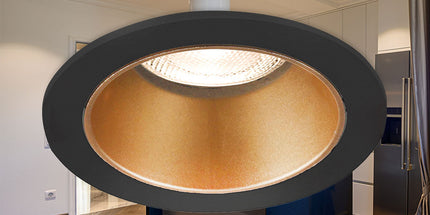 Spotlight Braytron BH03-05116 GU10 Black–Gold alumini IP20, spot tavanor modern për ndriçim të brendshëm në Shqipëri.