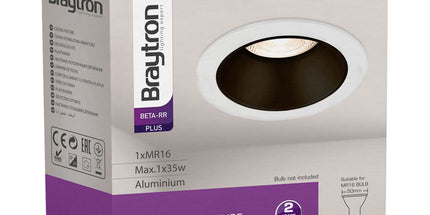 Spotlight Braytron BH03-05116 GU10 Black–Gold alumini IP20, spot tavanor modern për ndriçim të brendshëm në Shqipëri.