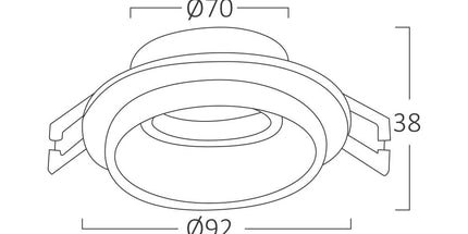 Spotlight Braytron BH03-06041 GU10 i zi, trup alumini IP20 recessed, ndriçim modern i brendshëm për shtëpi dhe biznese në Shqipëri.