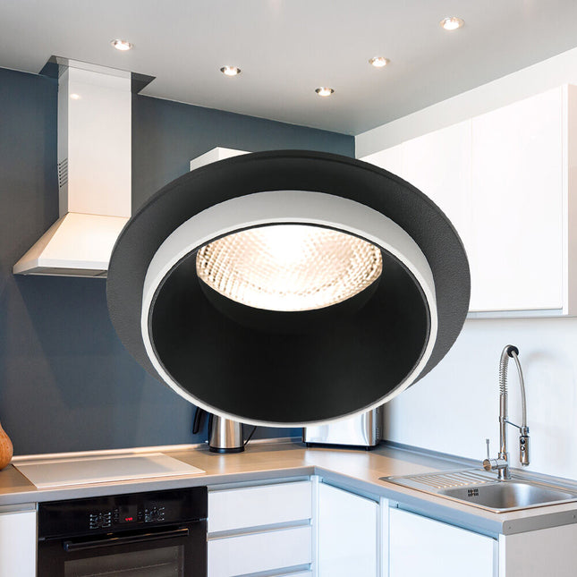 Spotlight Braytron BH03-06042 GU10 bardhë dhe e zezë, trup alumini IP20 recessed, ndriçim modern tavanor për ambiente të brendshme në Shqipëri.