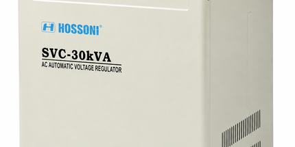 Stabilizator Tensioni Automatik Hossoni 30 kVA 3 Fazor Servo AVR me efikasitet të lartë, teknologji servo, mbrojtje nga luhatjet e tensionit, ideal për biznese, makineri industriale, serverë, pajisje elektrike dhe ambiente profesionale në Shqipëri. 