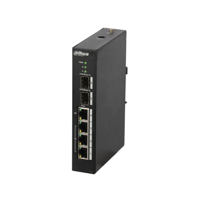Switch PoE 4 Porta Dahua DH-PFS4206-4P-120, 120W, Hi-PoE 60W, 2 porta SFP Gigabit, Managed për kamera IP.