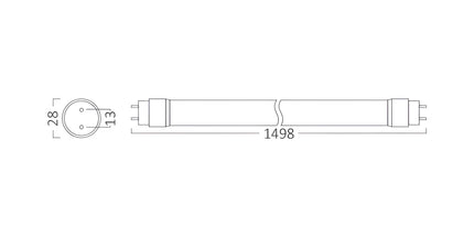 Tub LED Neon Braytron BA52-01583 T8 G13 150cm 24W, 6500K dritë e ftohtë, 2440 lumen, 270° – neon LED Braytron për ndriçim Shqipëri