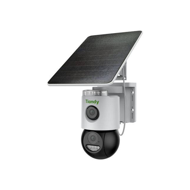 kamera sigurie Tiandy TC-H363U 6MP Color Maker 4G PT Solar Shqiperi kamera profesionale outdoor me panel solar bateri 10400mAh auto tracking dhe monitorim nga telefoni