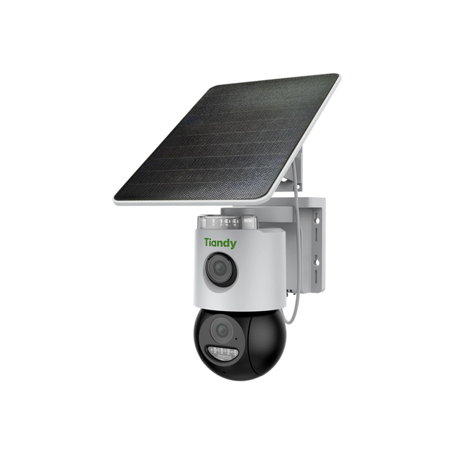 kamera sigurie Tiandy TC-H363U 6MP Color Maker 4G PT Solar Shqiperi kamera profesionale outdoor me panel solar bateri 10400mAh auto tracking dhe monitorim nga telefoni