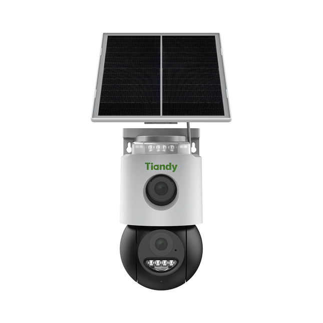 kamera sigurie Tiandy TC-H363U 6MP Color Maker 4G PT Solar Shqiperi kamera profesionale outdoor me panel solar bateri 10400mAh auto tracking dhe monitorim nga telefoni