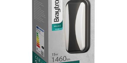 ndricues muror LED Braytron BG38-00202 15W 3000K IP65 Shqiperi ndricim outdoor fasade shtepie hyrje moderne dritë e ngrohtë