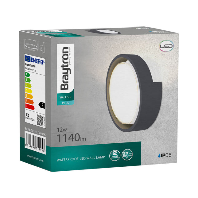 ndricues muror LED Braytron BG38-00712 12W 4000K IP65 Shqiperi ndricim outdoor rrethor dritë natyrale per ambiente moderne