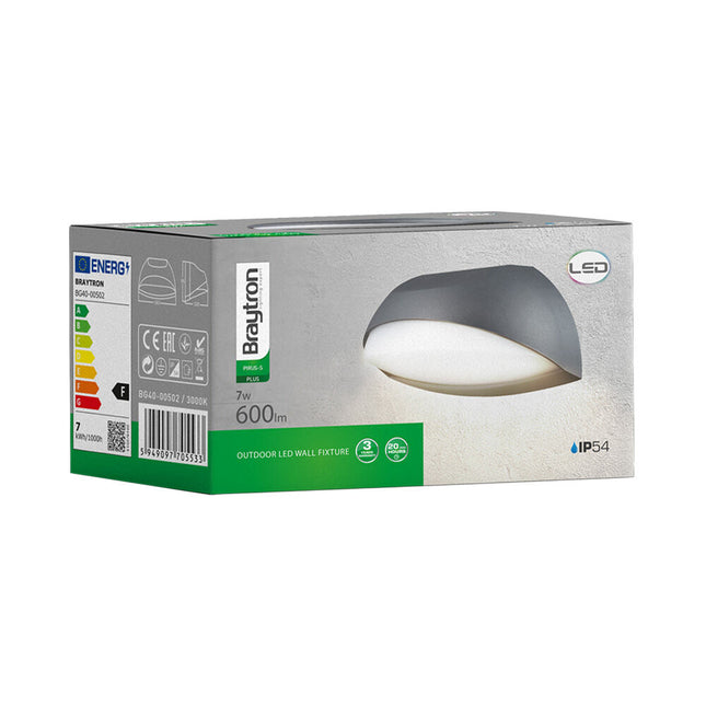 ndricues muror LED Braytron BG40-00502 7W 3000K IP54 Shqiperi ndricim outdoor kompakt dritë e ngrohtë per hyrje dhe korridore