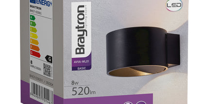 ndricues muror LED Braytron BH07-03001 8W 3000K black Shqiperi ndricim dekorativ wall light rrethor per ambiente moderne