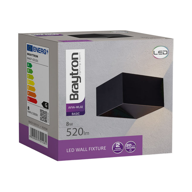 ndricues muror LED Braytron BH07-03101 8W 3000K Shqiperi ndricim dekorativ wall light modern per shtepi dhe ambiente te brendshme