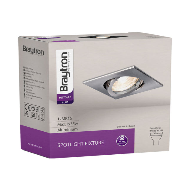 spotlight GU10 Braytron BH03-02024 nickel recessed Shqiperi ndricim tavan elegant spotlight alumini per shtepi dhe ambiente komerciale