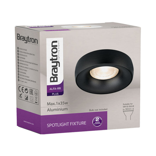 spotlight GU10 Braytron BH03-06011 black round recessed Shqiperi ndricim tavan modern spotlight i zi per ambiente moderne dhe profesionale