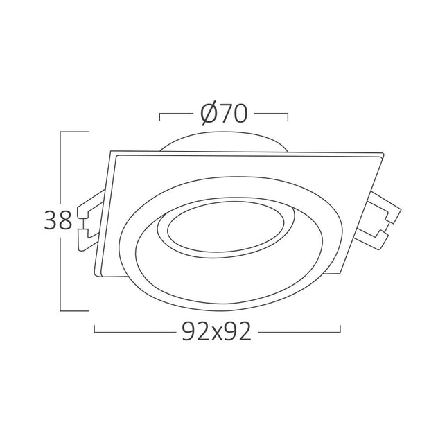 spotlight GU10 Braytron BH03-06050 square white recessed Shqiperi ndricim tavan katror modern spotlight per shtepi dhe zyra
