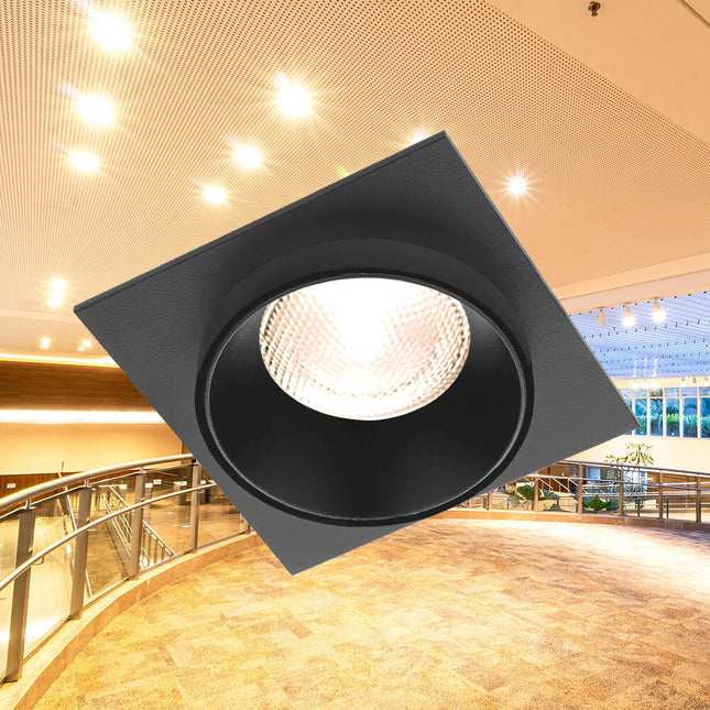 spotlight GU10 Braytron BH03-06051 square black recessed Shqiperi ndricim tavan katror i zi spotlight modern per ambiente profesionale