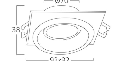 spotlight GU10 Braytron BH03-06053 square white black recessed Shqiperi ndricim tavan modern spotlight katror elegant indoor